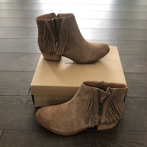 Lucky Brand Suede Fringe Booties - Picture 2 of 4